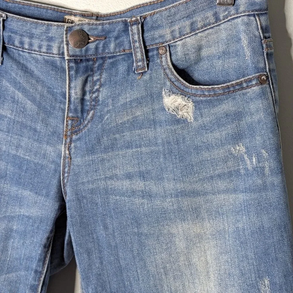 Free People Low Rise Stretch Denim Cuffed Bermuda Shorts size 26